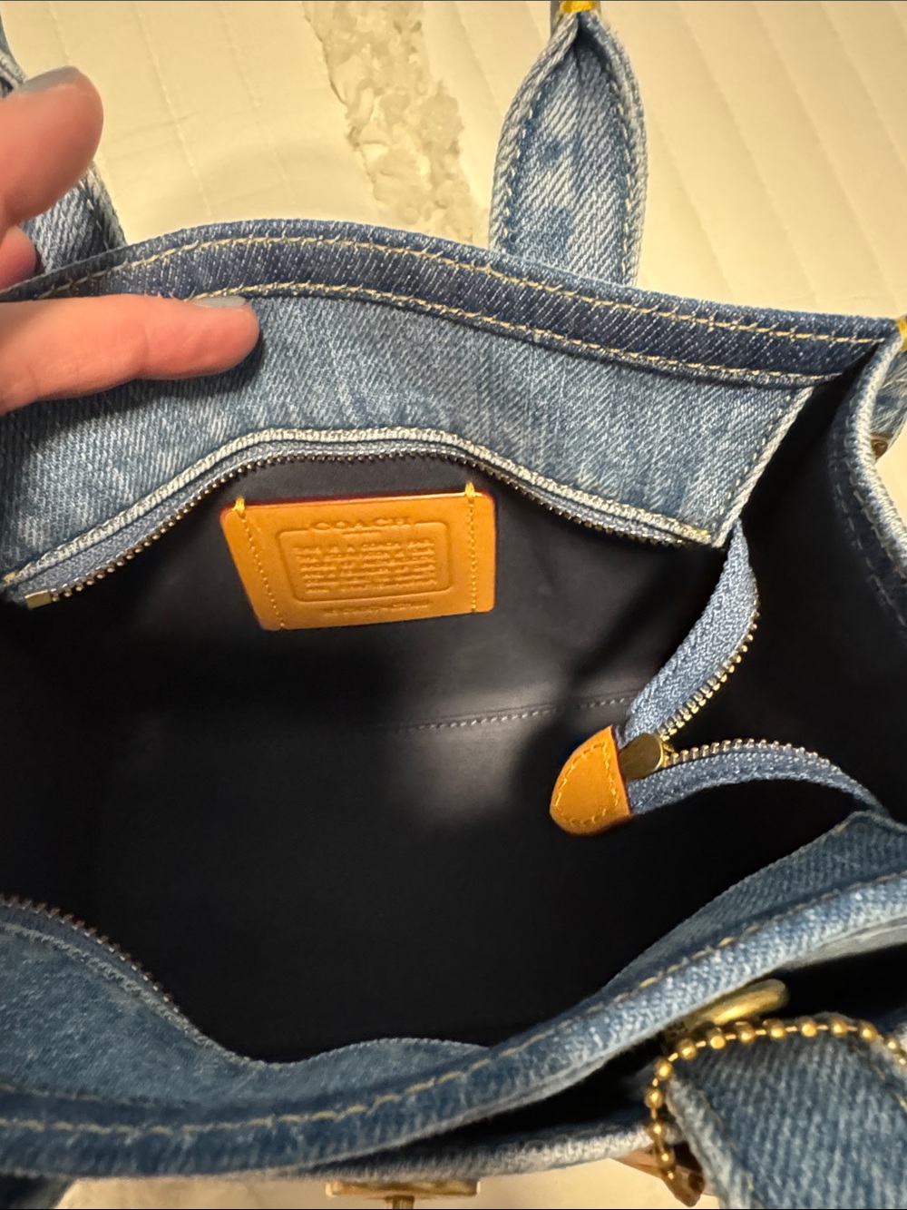 Coach Denim Mini Cargo Tote 20. Never Used - Picture 8 of 11
